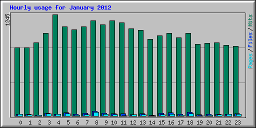 Hourly usage for January 2012