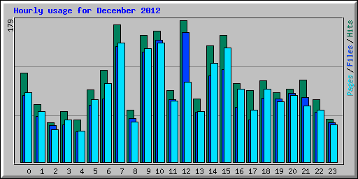 Hourly usage for December 2012