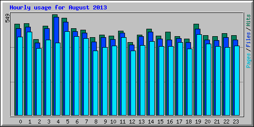 Hourly usage for August 2013