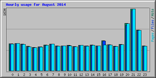 Hourly usage for August 2014