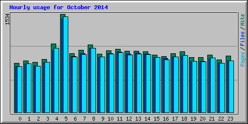 Hourly usage for October 2014