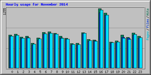 Hourly usage for November 2014
