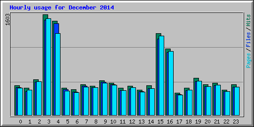 Hourly usage for December 2014
