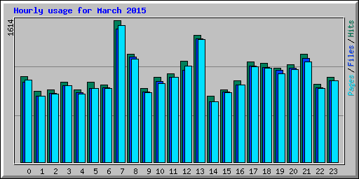 Hourly usage for March 2015