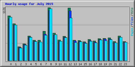 Hourly usage for July 2015