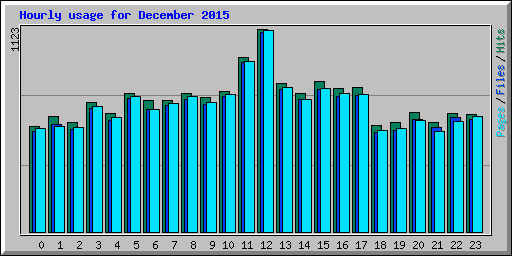 Hourly usage for December 2015