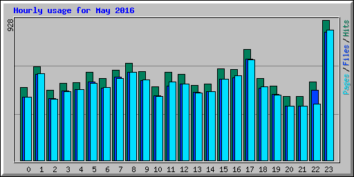 Hourly usage for May 2016