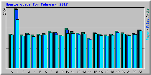 Hourly usage for February 2017