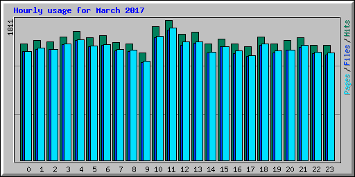 Hourly usage for March 2017