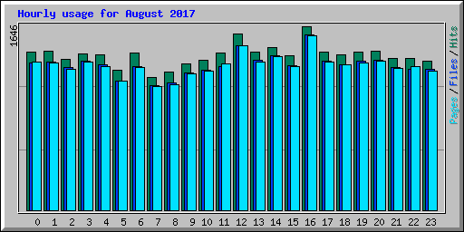 Hourly usage for August 2017